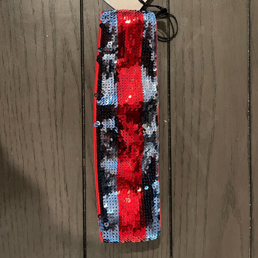 Gucci Blue and Red Sequin ShineWeb Headband Hair Accessory